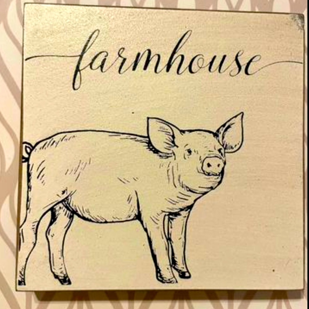 *Farmhouse Block Sign *pig only*